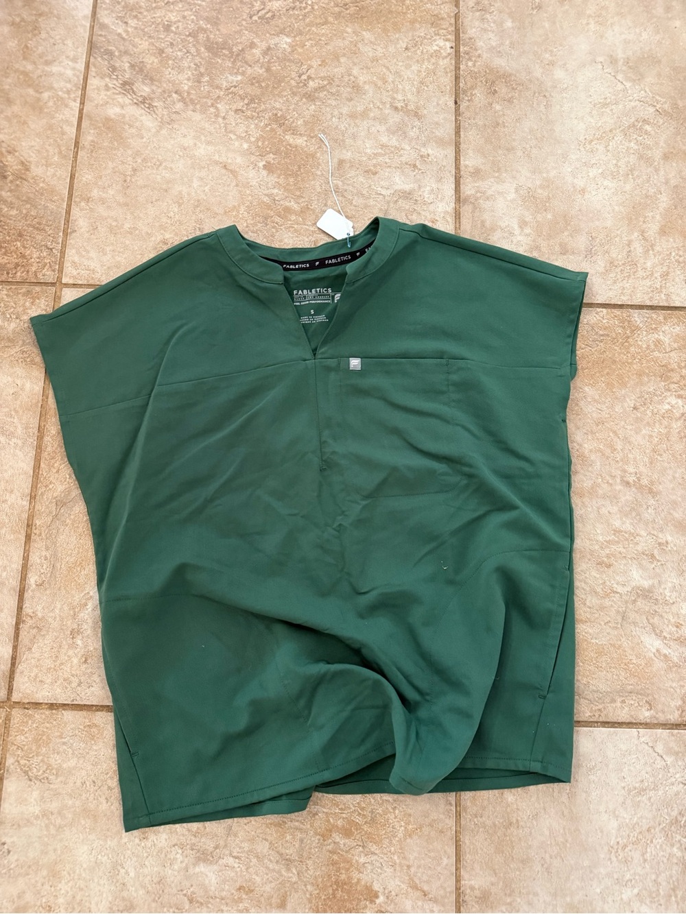 Fabletics women’s Dark Green V-Neck Short Sleeve Shirt